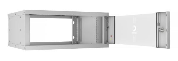 Cabeus, WSC-05D-4U55/45, шкаф телекоммуникационный настенный 19" 4U, серия LIGHT разборный, дверь стекло, цвет серый