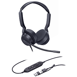 Yealink UH42 Dual UC USB-C/A, проводная USB-гарнитура Yealink UH42 Dual UC USB-C/A, проводная USB-гарнитура