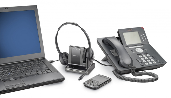 Plantronics W720M, Savi (Over-the-head) — беспроводная (DECT) система для компьютера, мобильного и стационарного телефона, оптимизирована для Microsoft Office Communicator и Lync