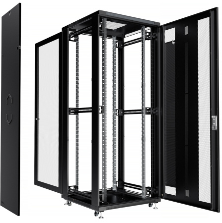 Cabeus, ND-05C-47U80/80-BK, шкаф монтажный телекоммуникационный 19" 47U 800x800x2277mm (ШхГхВ), цвет черный (RAL 9004)  Cabeus, ND-05C-47U80/80-BK, шкаф монтажный телекоммуникационный 19" 47U 800x800x2277mm (ШхГхВ), цвет черный (RAL 9004)