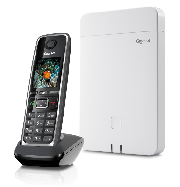 Gigaset N670IP PRO + C530H PRO, комплект базовая станция с трубкой  (до 20 трубок, 8 одновременных звонков)
