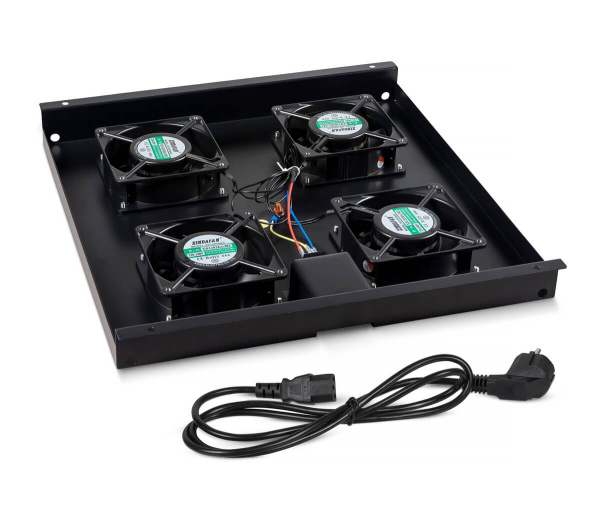 Cabeus, TRAY-SC-120-BK, модуль вентиляторный с 4-я вентиляторами для установки в серверные шкафы серии ND-SC, цвет черный (RAL 9004) Cabeus, TRAY-SC-120-BK, модуль вентиляторный с 4-я вентиляторами для установки в серверные шкафы серии ND-SC, цвет черный (RAL 9004)