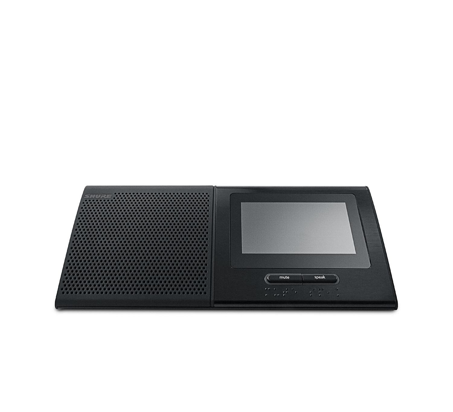 Настольный микрофонный пульт с 4,3" сенсорным экраном, громкоговорителем, считывателем ID-карт, двумя селекторами каналов