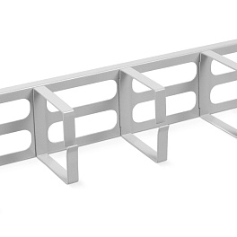 Cabeus, JB08-2U-GY, кабельный органайзер горизонтальный 19" 2U, 5 колец, металлический, цвет серый (RAL7035)