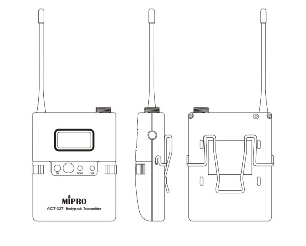 Mipro ACT-32T, УВЧ Поясной беспроводной радиопередатчик