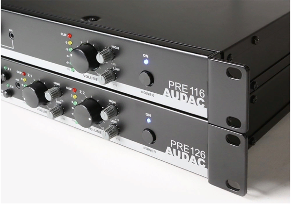 AUDAC PRE126, двухзонный стереофонический матричный микшер-предусилитель AUDAC PRE126, двухзонный стереофонический матричный микшер-предусилитель