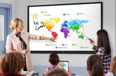 Интерактивный дисплей 65", 3840х2160, ИК сенсор, 20 точек касания, динамики, 350 кд/м.кв., 1200:1, 16/9, Android