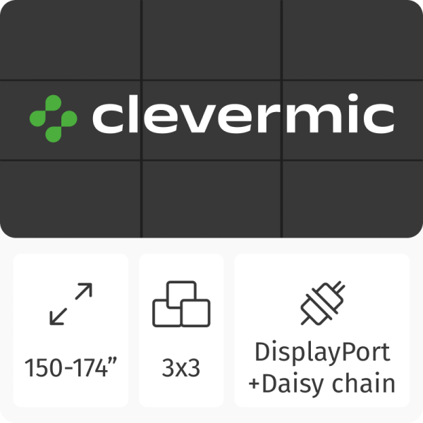 Видеостена 3x3 CleverMic DP-W55-3.5-500 165" Видеостена 3x3 CleverMic DP-W55-3.5-500 165"