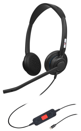 VoiceXpert VXH-750DM-C, проводная USB-гарнитура (USB-C, Microsoft)
