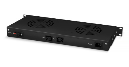 Cabeus, JG02-BK, модуль вентиляторный 19", глубина 170 mm, 2 вентилятора, с цифровым термодатчиком, цвет черный (RAL 9004) Cabeus, JG02-BK, модуль вентиляторный 19", глубина 170 mm, 2 вентилятора, с цифровым термодатчиком, цвет черный (RAL 9004)