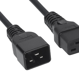 Cabeus, PC-IEC19-IEC20-3M, кабель питания IEC 320 C19 - IEC 320 C20 (3x1.5), 16A, прямая вилка, 3м