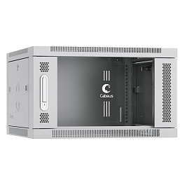 Cabeus, SH-05F-6U60/60, шкаф телекоммуникационный настенный 19" 6U 600x600x368mm (ШхГхВ) дверь стекло