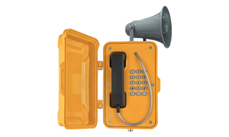 J&R JR101-FK-Y-H-SIP, промышленный IP-телефон с крышкой и громкоговорителем, DC 5V или PoE, 2 SIP аккаунта 