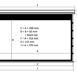 Экран с электроприводом Kauber Red Label Tensioned BT Cinema, 77" 16:9 Clear Vision, 96x170 см. дроп 80 см., длина корпуса 202 см.