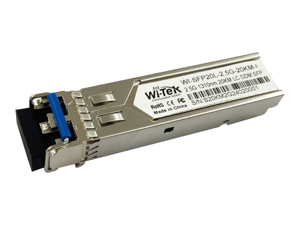 WI-TEK WI-SFP20L-2.5G-20KM-I, одноволоконный промышленный SFP-модуль