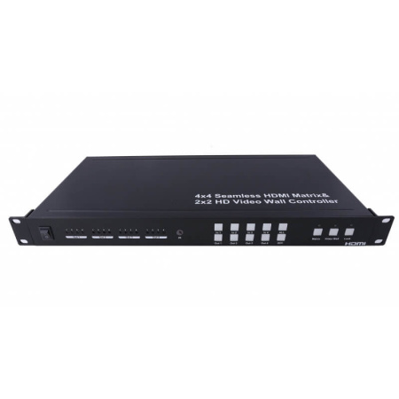 Матричный переключатель 4x4 и контроллер видеостены 2x2 CleverMic VWC 22 (HDMI, FullHD) Матричный переключатель 4x4 и контроллер видеостены 2x2 CleverMic VWC 22 (HDMI, FullHD)