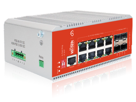 WI-TEK WI-PCMS312GF-BT-I v2, промышленный управляемый L2+ PoE-коммутатор