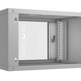 Cabeus, WSC-05D-6U55/45, шкаф телекоммуникационный настенный 19" 6U, серия LIGHT разборный, дверь стекло, цвет серый