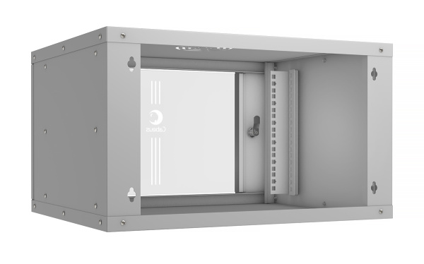 Cabeus, WSC-05D-6U55/45, шкаф телекоммуникационный настенный 19" 6U, серия LIGHT разборный, дверь стекло, цвет серый