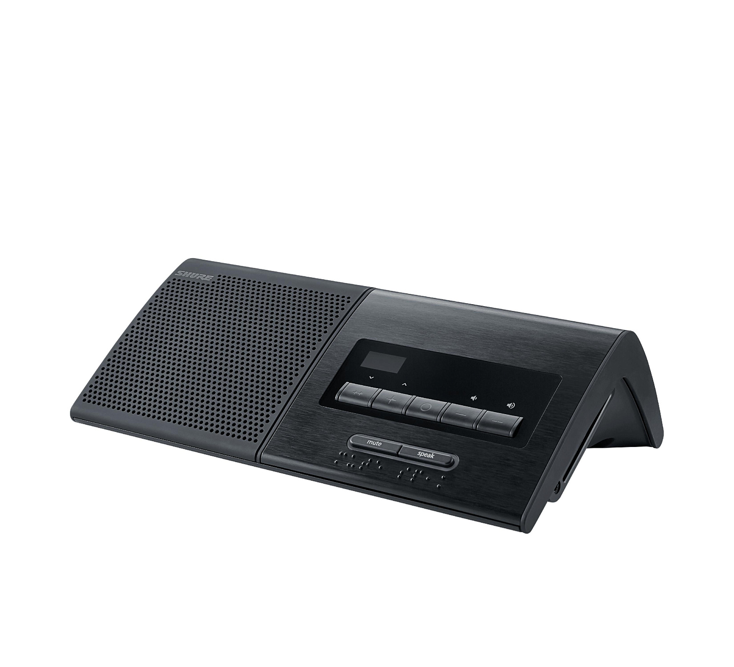 Настольный микрофонный пульт с громкоговорителем, считывателем ID-карт, селектором каналов и с 5 кнопками для голосования