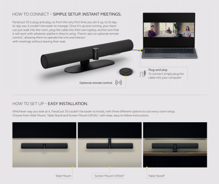 Jabra PanaCast 50 Grey (8201-232), видеобар для конференций (серый) Jabra PanaCast 50 Grey (8201-232), видеобар для конференций (серый)