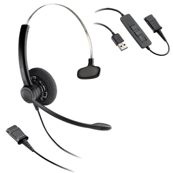 Комлект Plantronics SP11-QD/SP-USB, проводная гарнитура Practica в комплекте с USB-адаптером