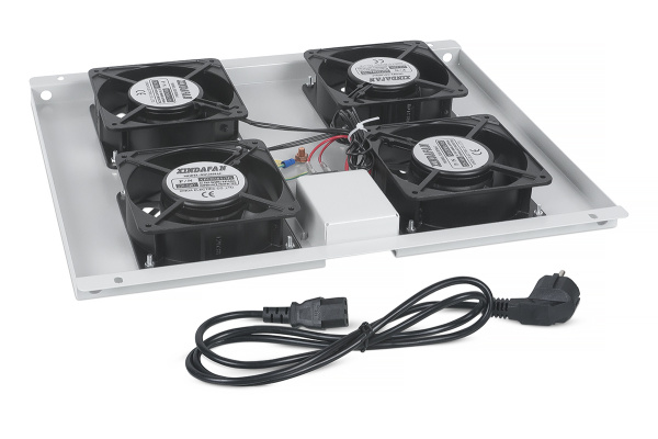 Cabeus, TRAY-60, модуль вентиляторный с 4-я вентиляторами для установки в напольные шкафы серии SH-05C, ND-05C глубиной 600мм Cabeus, TRAY-60, модуль вентиляторный с 4-я вентиляторами для установки в напольные шкафы серии SH-05C, ND-05C глубиной 600мм