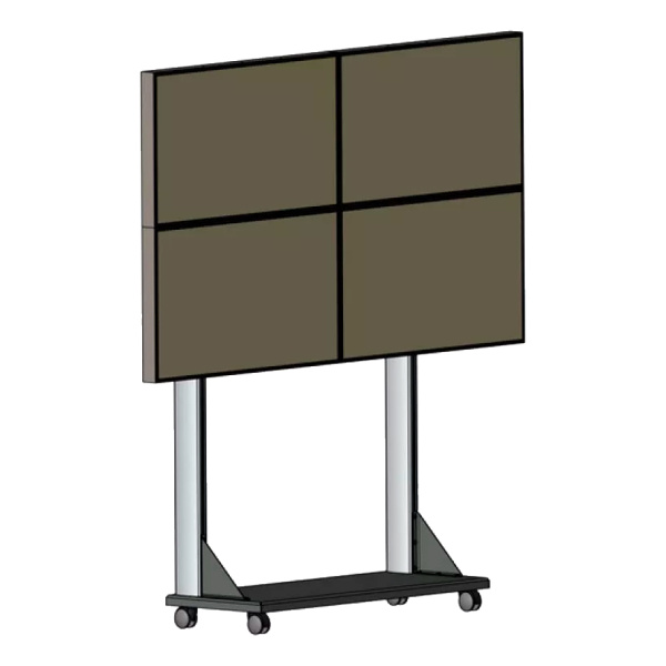 Prestel KIT22-4617MOB, готовая видеостена 2х2 из панелей 46" со швом 1,7 мм на мобильной стойке