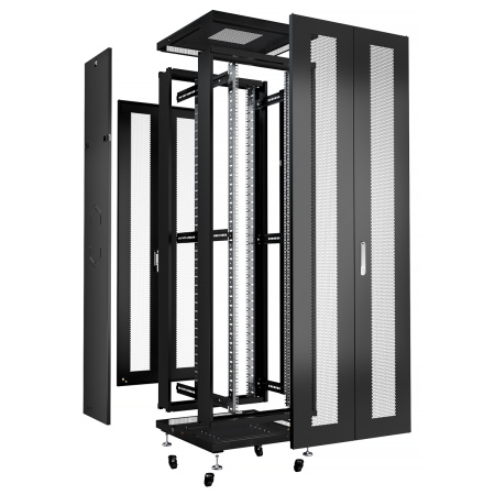 Cabeus, ND-05C-42U80/120-BK, шкаф монтажный телекоммуникационный 19" 42U 800x1200x2055mm (ШхГхВ), цвет черный (RAL 9004)  Cabeus, ND-05C-42U80/120-BK, шкаф монтажный телекоммуникационный 19" 42U 800x1200x2055mm (ШхГхВ), цвет черный (RAL 9004)