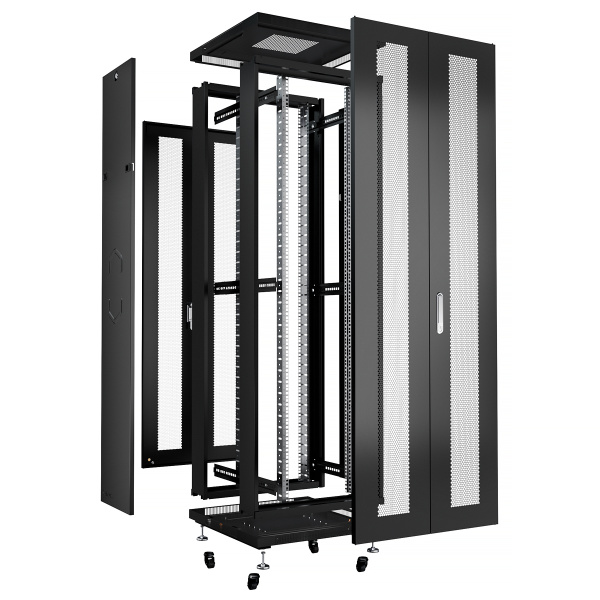 Cabeus, ND-05C-42U80/120-BK, шкаф монтажный телекоммуникационный 19" 42U 800x1200x2055mm (ШхГхВ), цвет черный (RAL 9004)  Cabeus, ND-05C-42U80/120-BK, шкаф монтажный телекоммуникационный 19" 42U 800x1200x2055mm (ШхГхВ), цвет черный (RAL 9004)