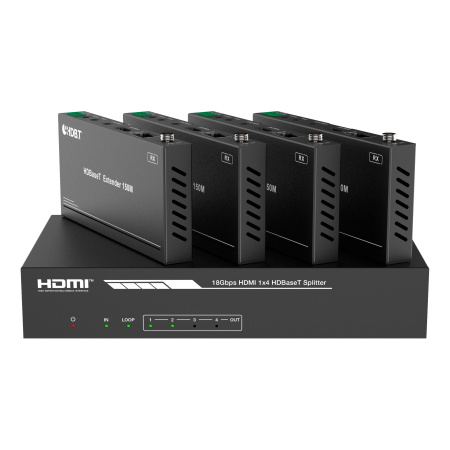 Prestel SP-H2-14T150, сплиттер HDMI 2.0 1:4 HDBaseT