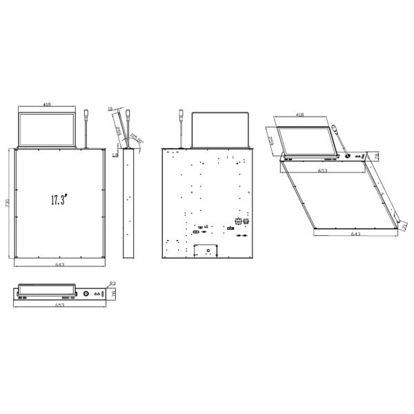 Prestel MT-17, выдвижной ЖК-монитор 17,3"