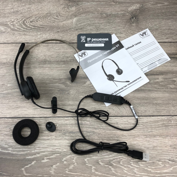 VT VT6200 USB, проводная моноауральная головная USB-гарнитура  VT VT6200 USB, проводная моноауральная головная USB-гарнитура