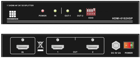 KENSENCE HDMI-0102HSP - Разветвитель сигнала HDMI 1 в 2, до 2K x 4K