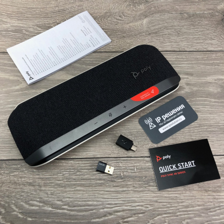 Poly Sync 40+ DUO,  комплект из 2-х спикерфонов для компьютера и мобильных устройств  (USB-A+C, адаптер BT600)