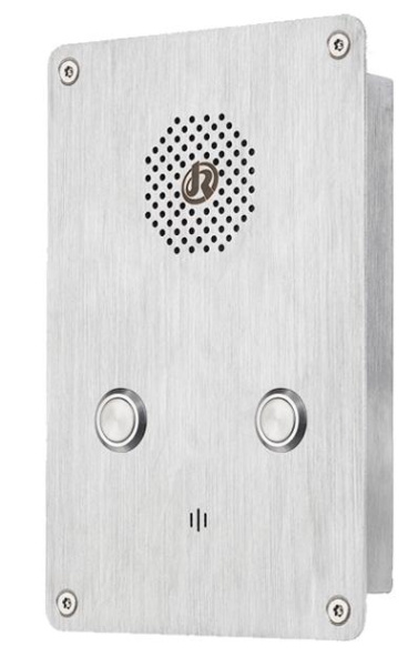 J&R JR301-2B-IW-SIP, вызывная ip-панель (2 кнопки, врезной, PoE, без БП, стальной)