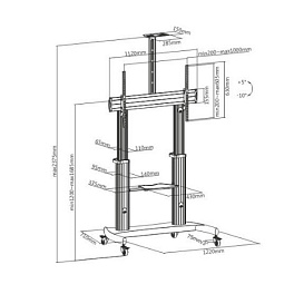 IPmatika TTL07-610TW, мобильная стойка для ВКС (серебристая)