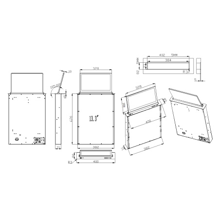 Prestel MT-13, выдвижной ЖК-монитор 13,3" серебристый