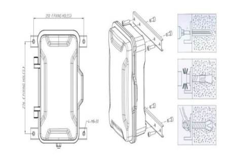 J&R JR102-SC-Y-SIP, промышленный IP-телефон с крышкой, с 1 кнопкой, 2 SIP аккаунта, RJ45, WAN/LAN 