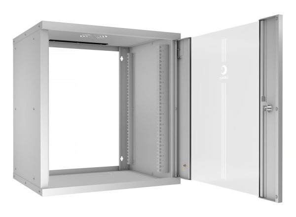 Cabeus, WSC-05D-12U55/45, шкаф телекоммуникационный настенный 19" 12U, серия LIGHT разборный, дверь стекло, цвет серый Cabeus, WSC-05D-12U55/45, шкаф телекоммуникационный настенный 19" 12U, серия LIGHT разборный, дверь стекло, цвет серый