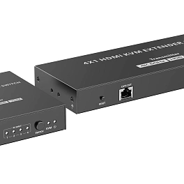 Lenkeng LKV441EX, удлинитель-переключатель hdmi kvm 4×1 по витой паре cat6 до 70 м