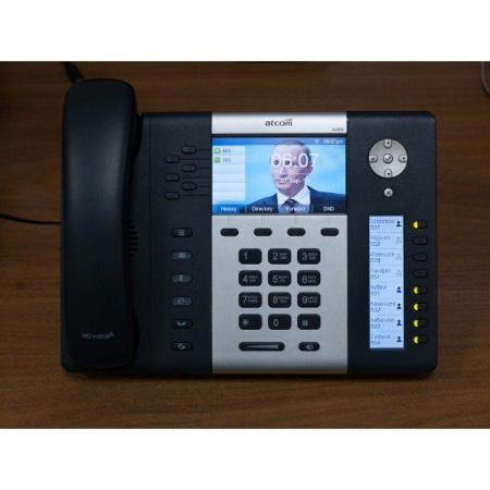 ATCOM A68, IP-телефон, цветной LCD 4,3", 8 клавиш BLF с LCD дисплеем, 2x10/100/1000T, 6 SIP линиий, POE ATCOM A68, IP-телефон, цветной LCD 4,3", 8 клавиш BLF с LCD дисплеем, 2x10/100/1000T, 6 SIP линиий, POE