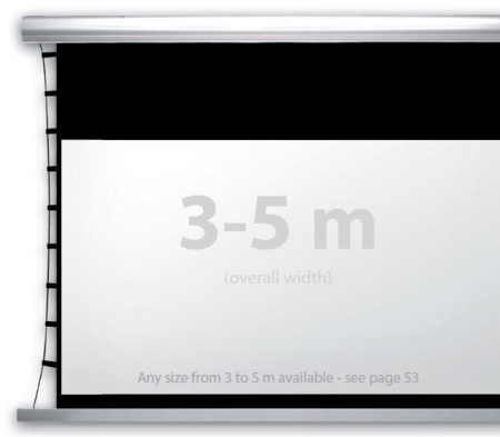Экран с электроприводом Kauber Blue Label XL Tensioned BT Cinema, 154" 16:9 Clear Vision, область просмотра 191x340 см. дроп 40 см., длина корпуса 367 см