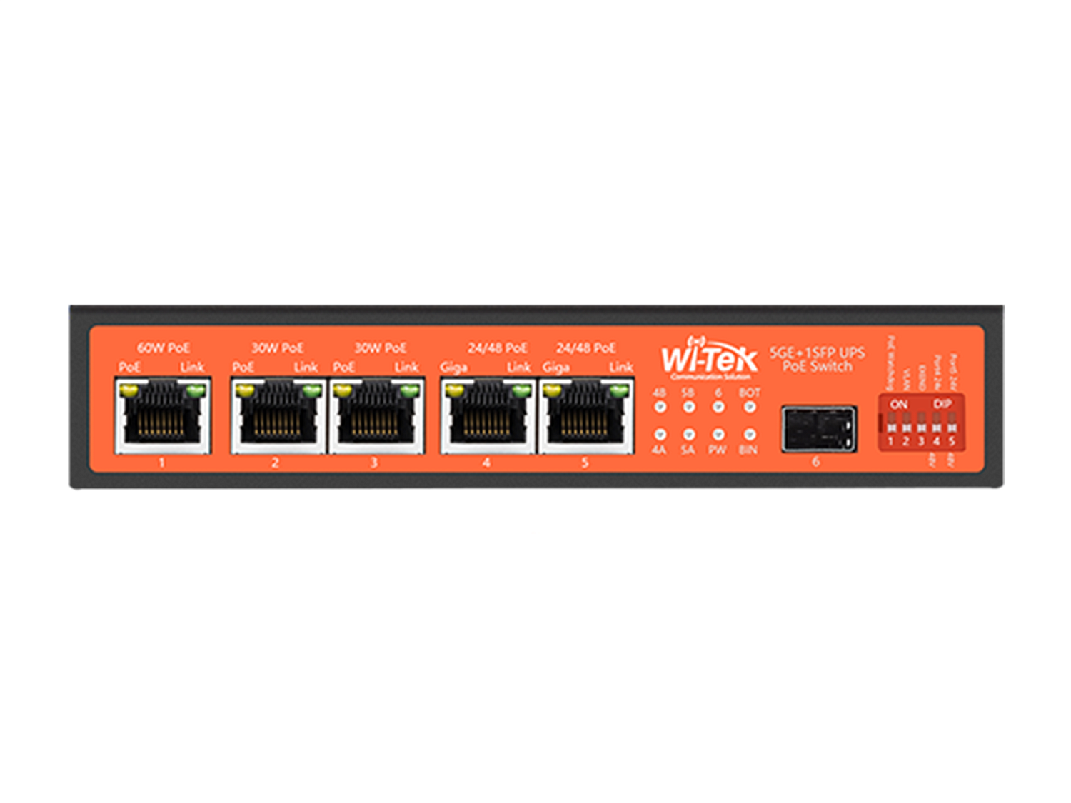 WI-TEK WI-PS306GF-UPS v3, неуправляемый гигабитный коммутатор