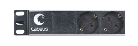 Cabeus, PDU-6P-2IEC, блок евророзеток для 19" шкафов, горизонтальный, 6 розеток, 10 A, без выключателя, алюминиевый корпус, шнур 2 м, вилка IEC 320 C14 Cabeus, PDU-6P-2IEC, блок евророзеток для 19" шкафов, горизонтальный, 6 розеток, 10 A, без выключателя, алюминиевый корпус, шнур 2 м, вилка IEC 320 C14