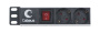 Cabeus, PDU-8P, блок евророзеток для 19" шкафов, горизонтальный, 8 розеток, 10 A, выключатель, гнездо под шнур, алюминиевый корпус Cabeus, PDU-8P, блок евророзеток для 19" шкафов, горизонтальный, 8 розеток, 10 A, выключатель, гнездо под шнур, алюминиевый корпус