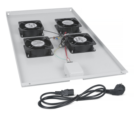 Cabeus, TRAY-100, модуль вентиляторный с 4-я вентиляторами для установки в напольные шкафы серии SH-05C, ND-05C глубиной 1000мм Cabeus, TRAY-100, модуль вентиляторный с 4-я вентиляторами для установки в напольные шкафы серии SH-05C, ND-05C глубиной 1000мм