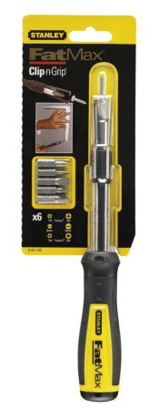 Stanley 9-69-188 - ОТВЕРТКА-ДЕРЖАТЕЛЬ "FATMAX CLIP-N-GRIP MULTI-BIT" С 6-ТЬЮ ВСТАВКАМИ Stanley 9-69-188 - ОТВЕРТКА-ДЕРЖАТЕЛЬ "FATMAX CLIP-N-GRIP MULTI-BIT" С 6-ТЬЮ ВСТАВКАМИ