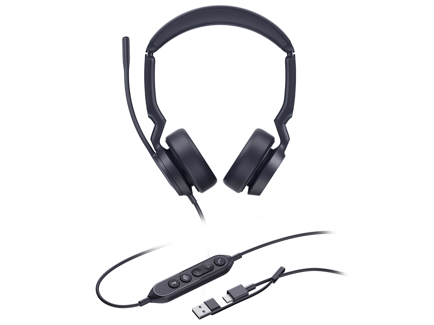 Yealink UH44 Dual UC USB-C/A, гарнитура бинауральная проводная
