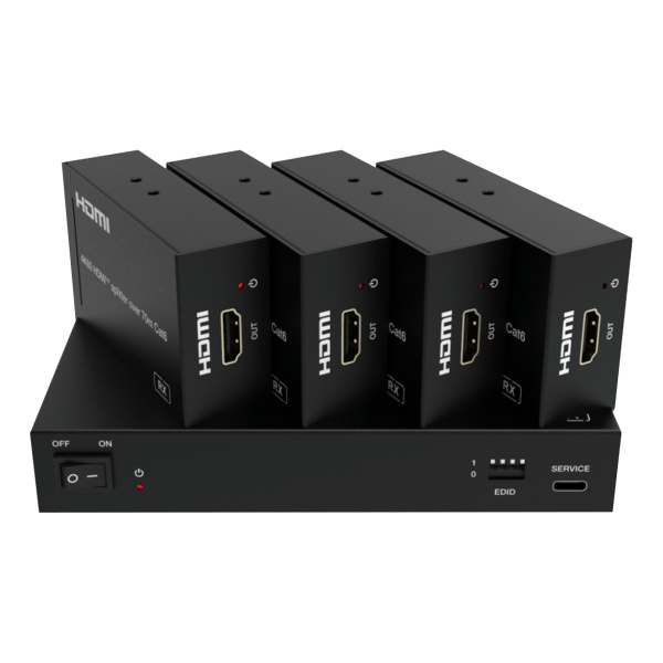Prestel SP-H2-14T70, набор сплиттера и приемников hdmi 2.0 1:4 hdbt